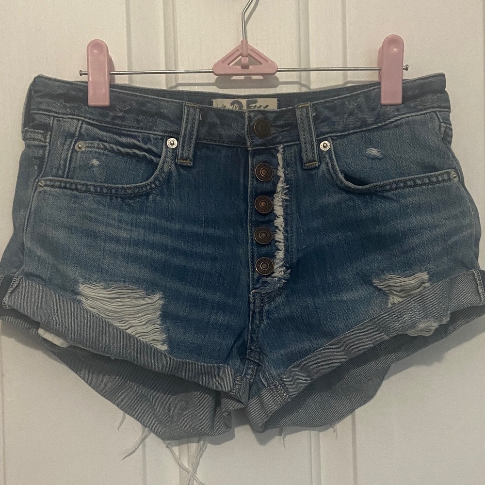 We The Free Distressed Blue Jean Shorts